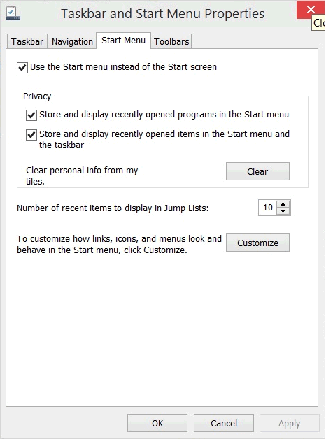 Changing settings on Windows 10