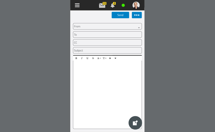 Mobile Interface - Compose Message - SmarterMail 16