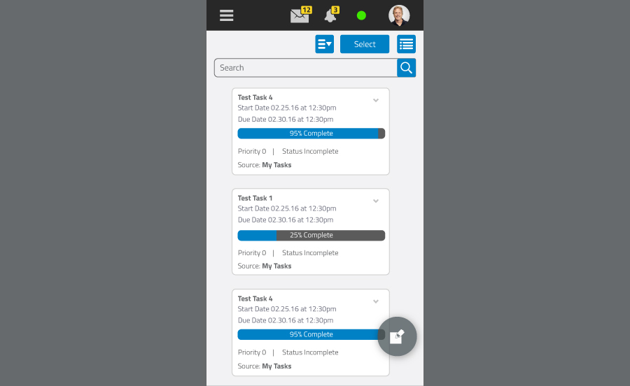 Mobile Interface - Tasks - SmarterMail 16