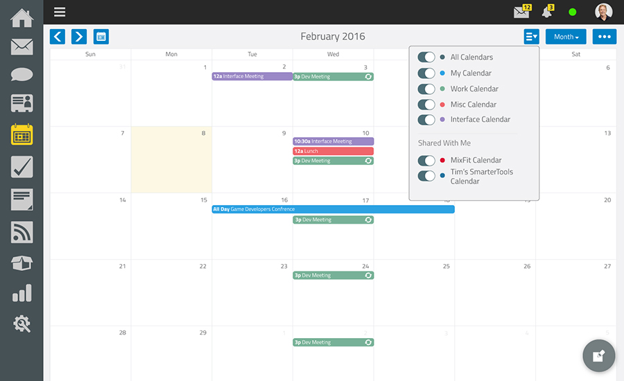 Monthly Calendar - SmarterMail 16