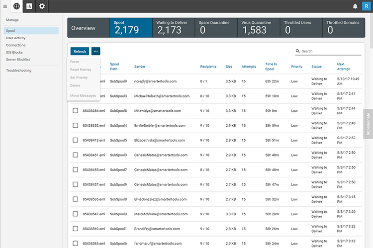 Spool Management in SmarterMail 16.x