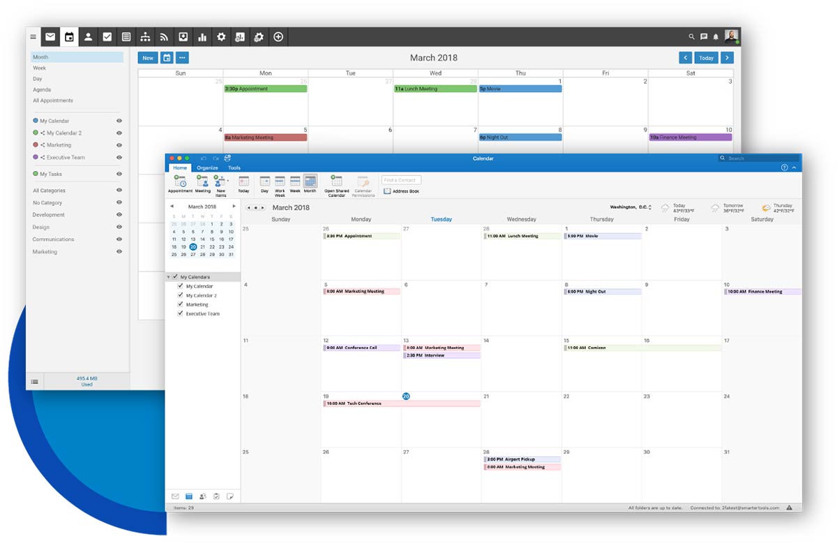 SmarterMail 17 Improved Calendar Sharing