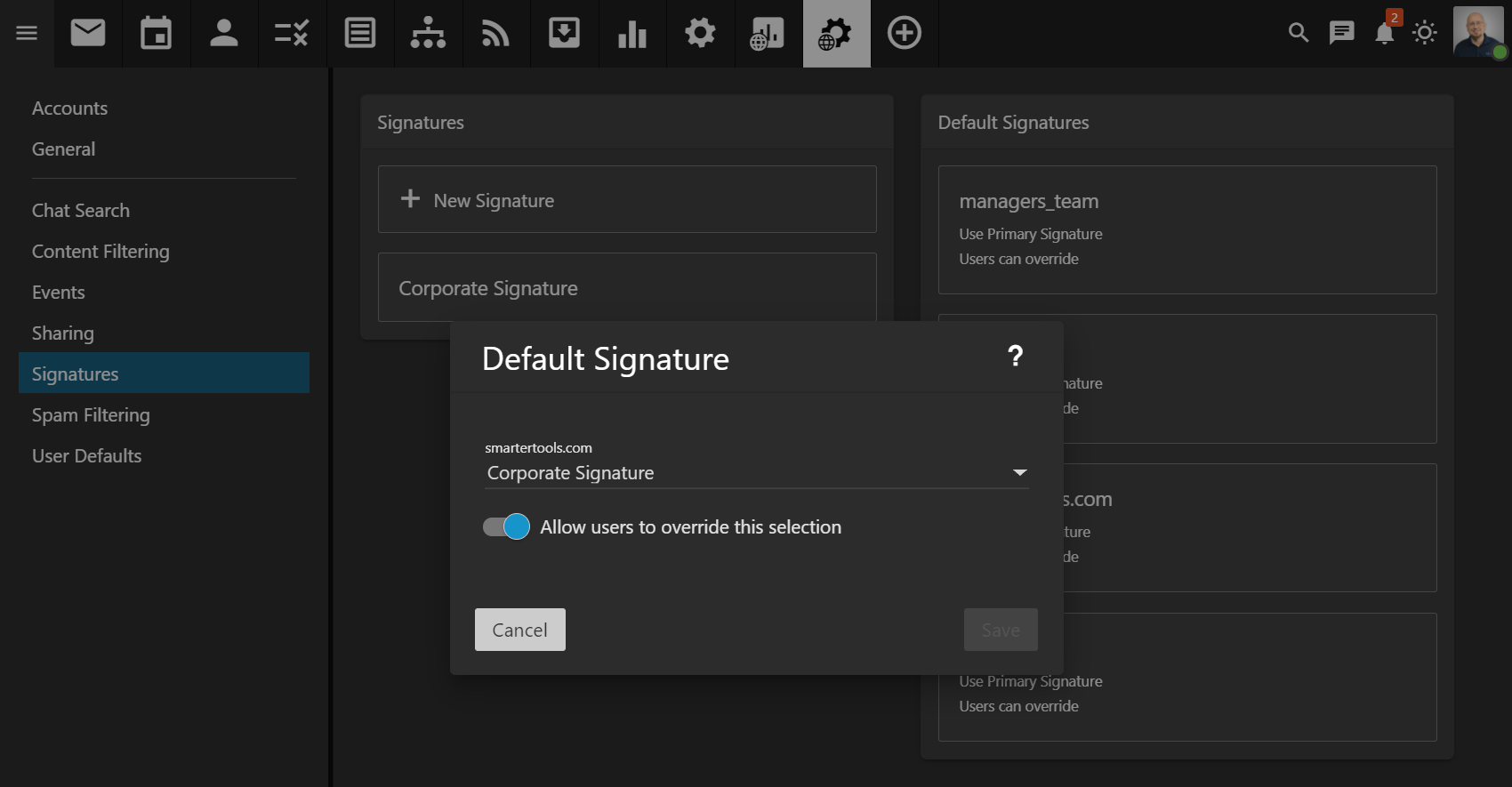 SmarterTools Domain Signatures