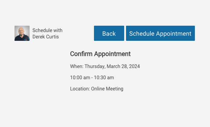 Confirm appointment dialog