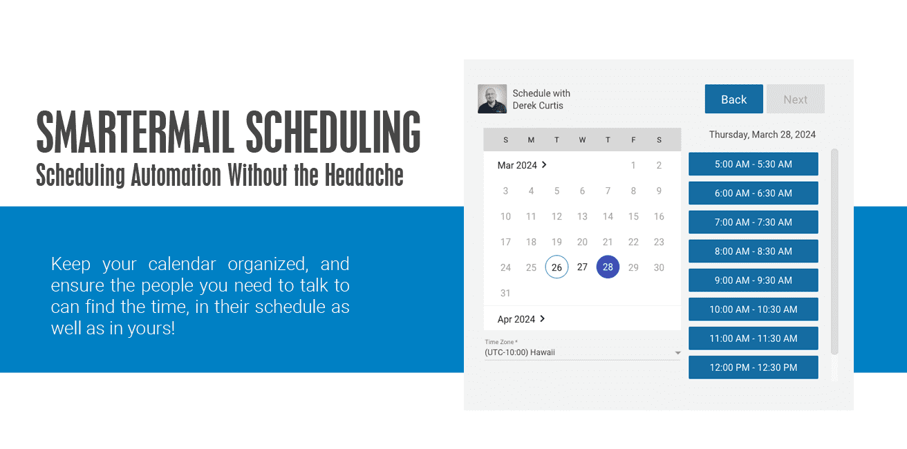 SmarterMail Scheduling