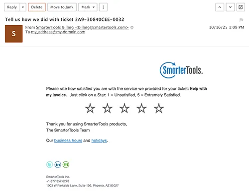 SmarterTrack Star Survey screenshot