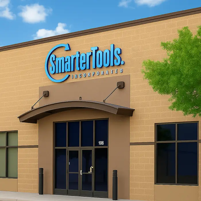 Exterior view of SmarterTools Incorporated headquarters with branded signage