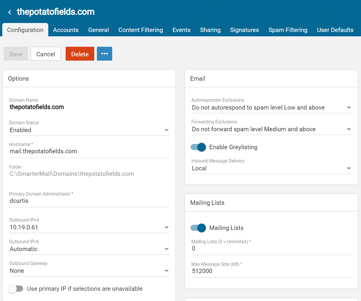 Simple Email Server Setup