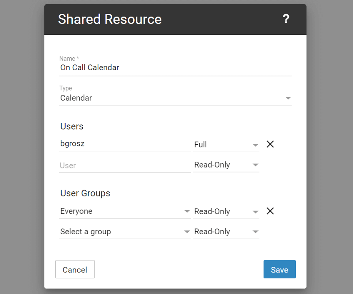 Mail Server Organizational Calendars