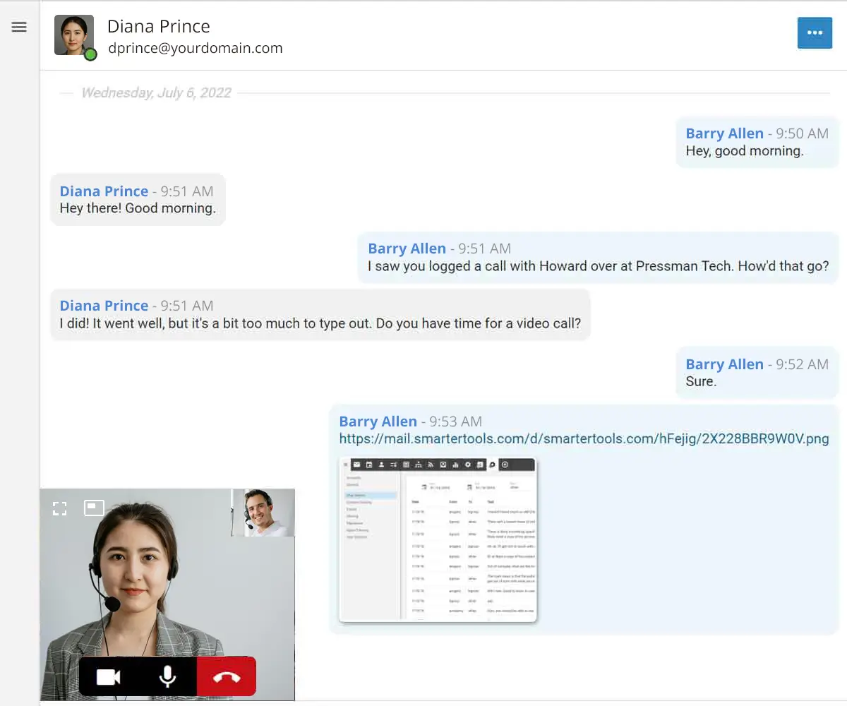 SmarterMail Voice and Video Chat