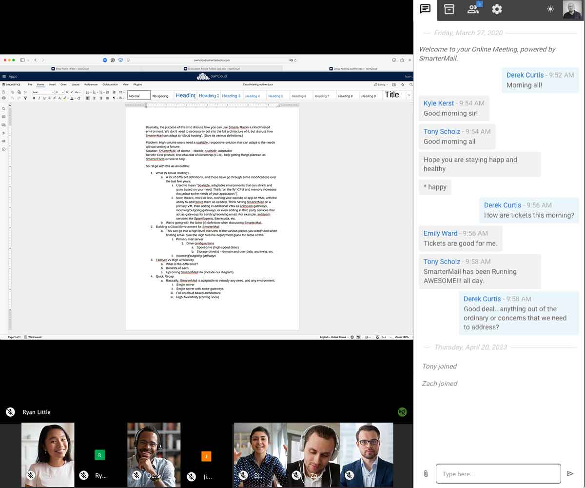 Mail Server Audio Video Conferencing