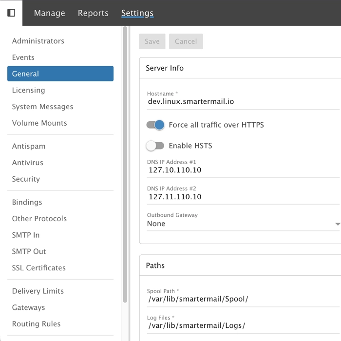 SmarterMail webmail administration
