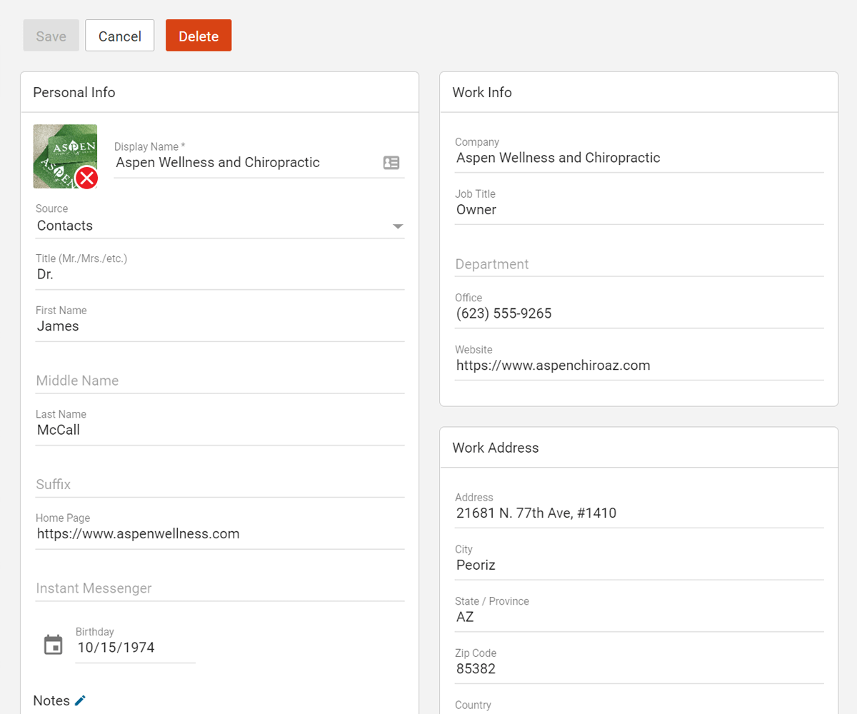webmail client notes