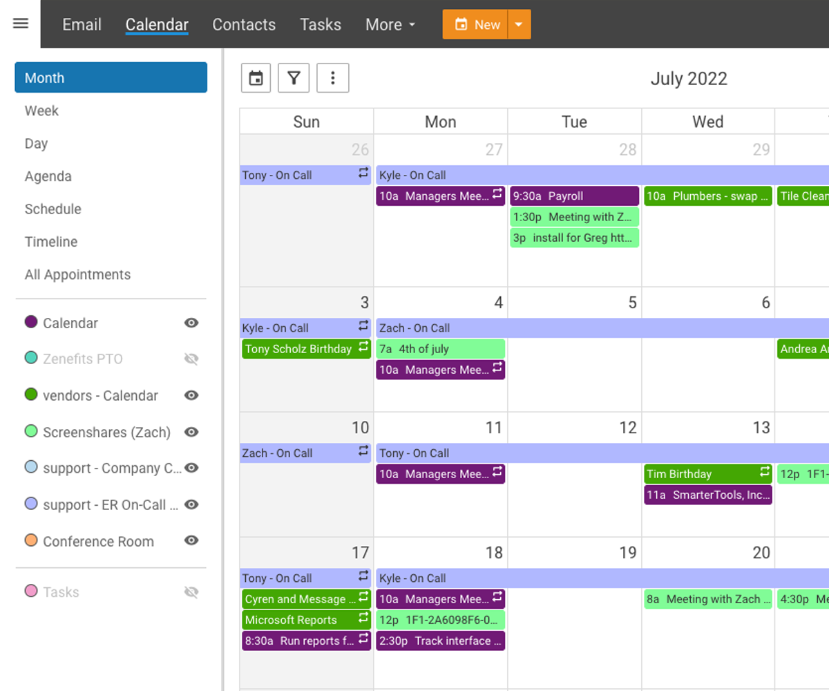 Mail Server Calendars and Scheduling