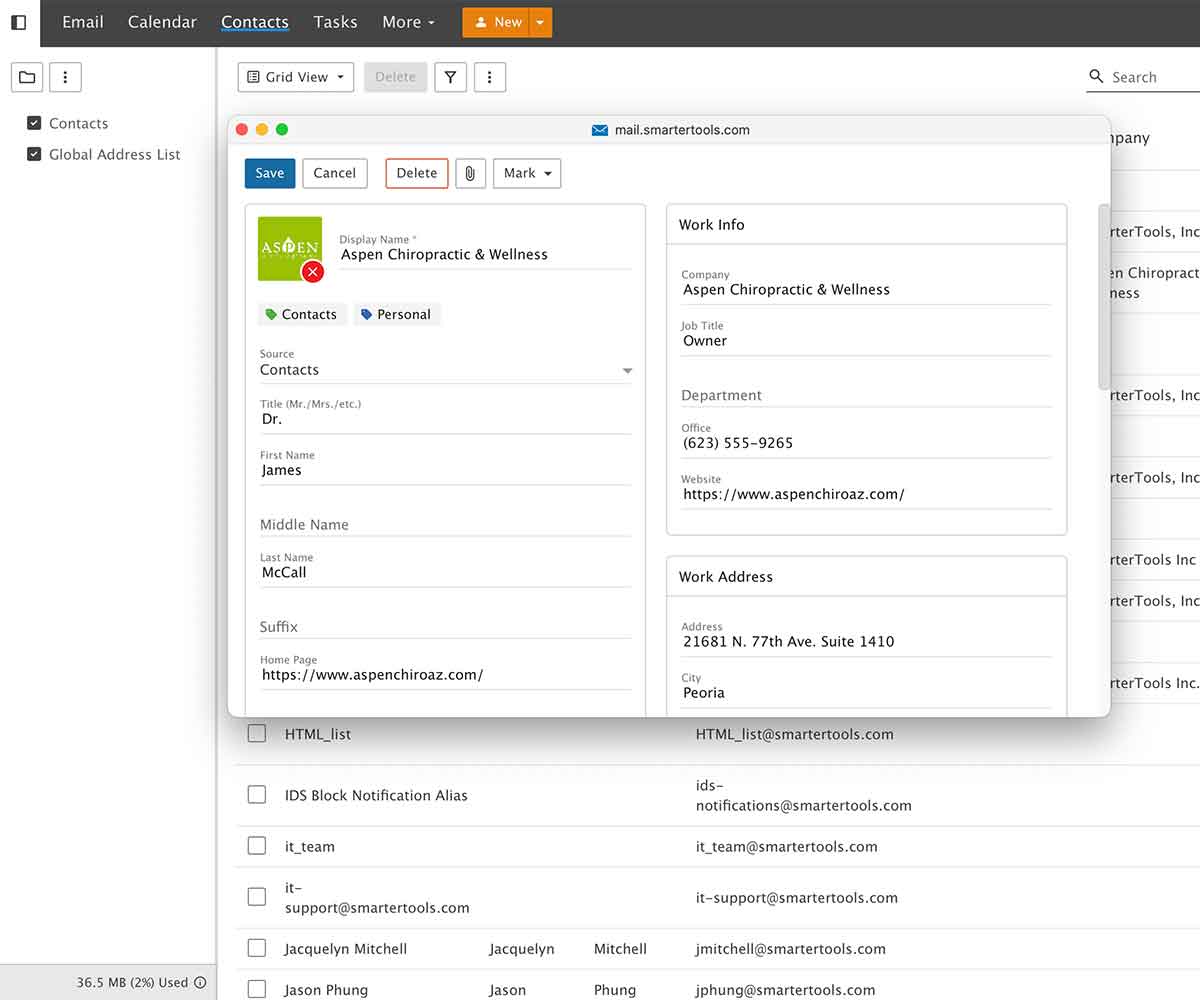webmail client notes