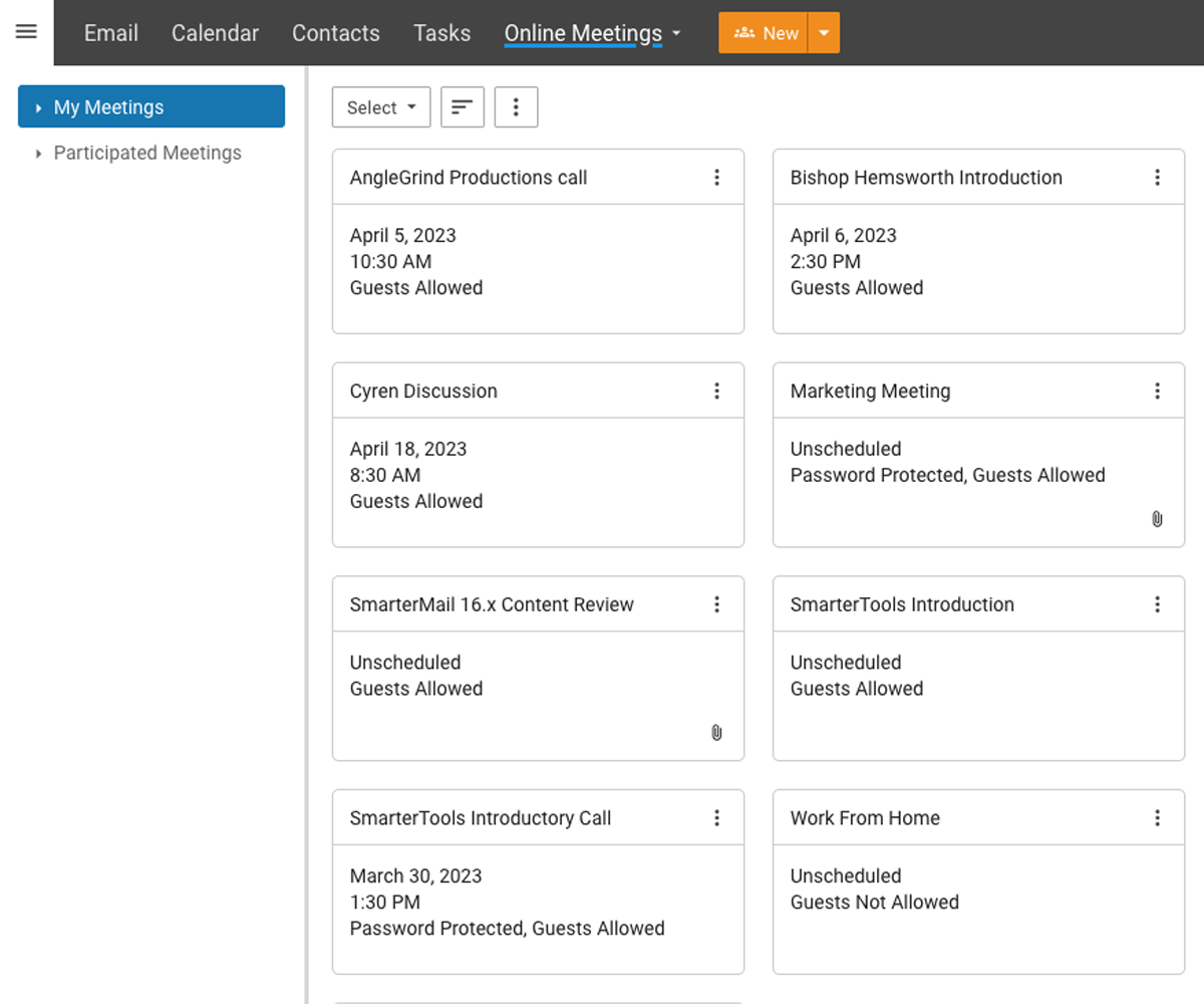 SmarterMail Online Meetings