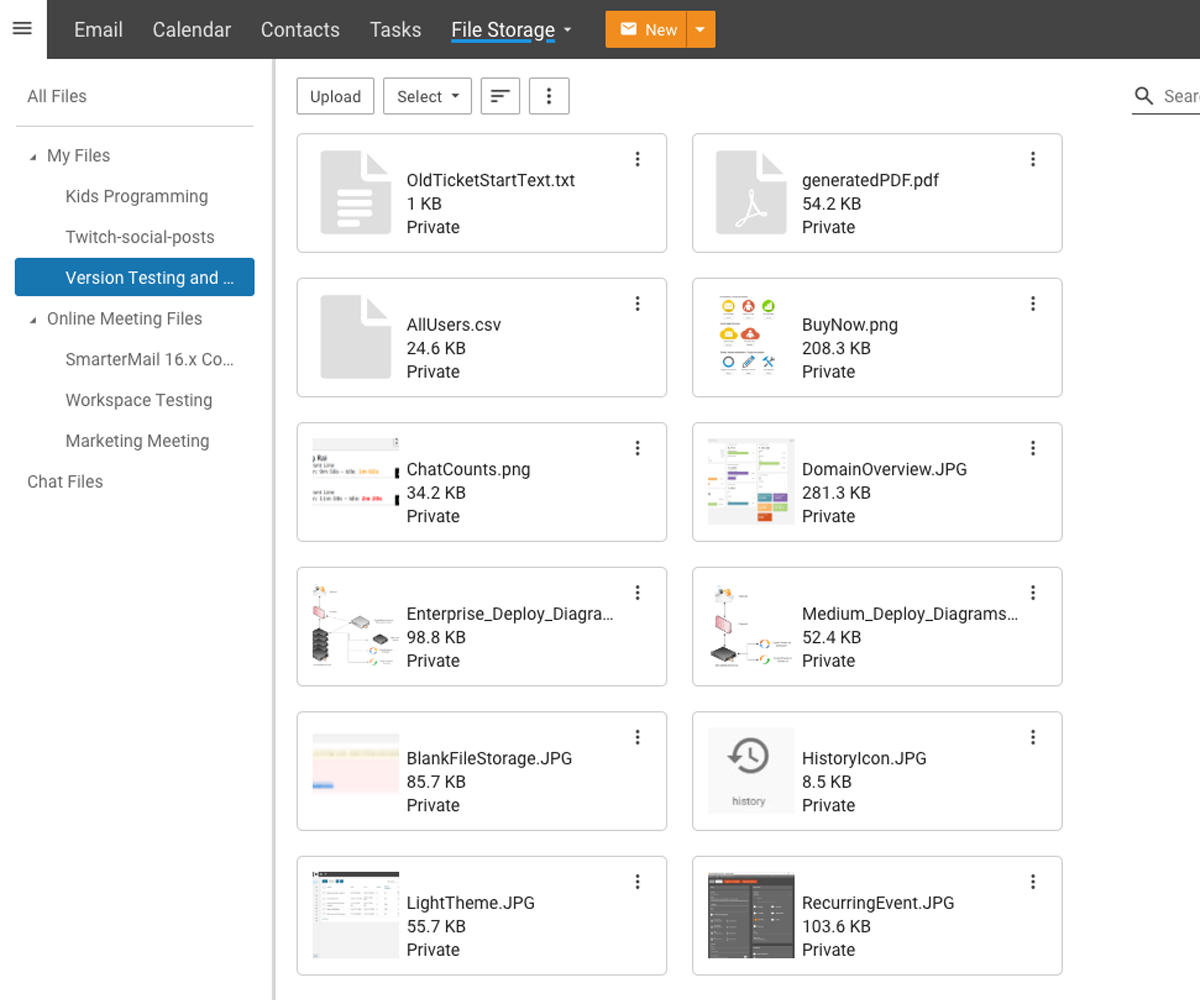 webmail client file storage