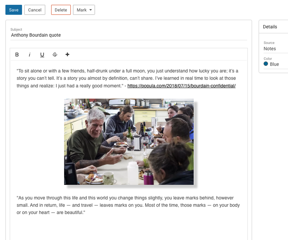 webmail client notes