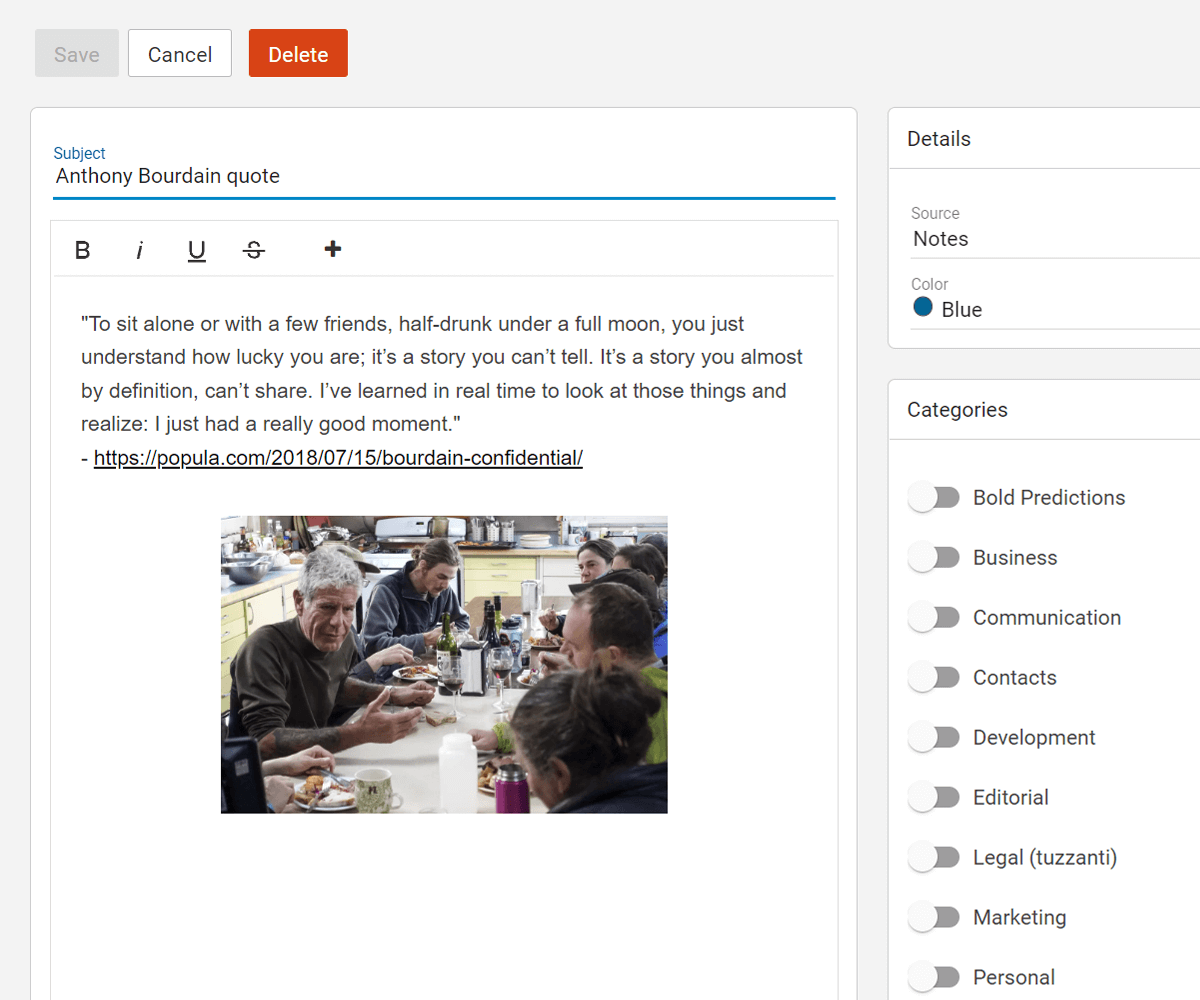 webmail client notes