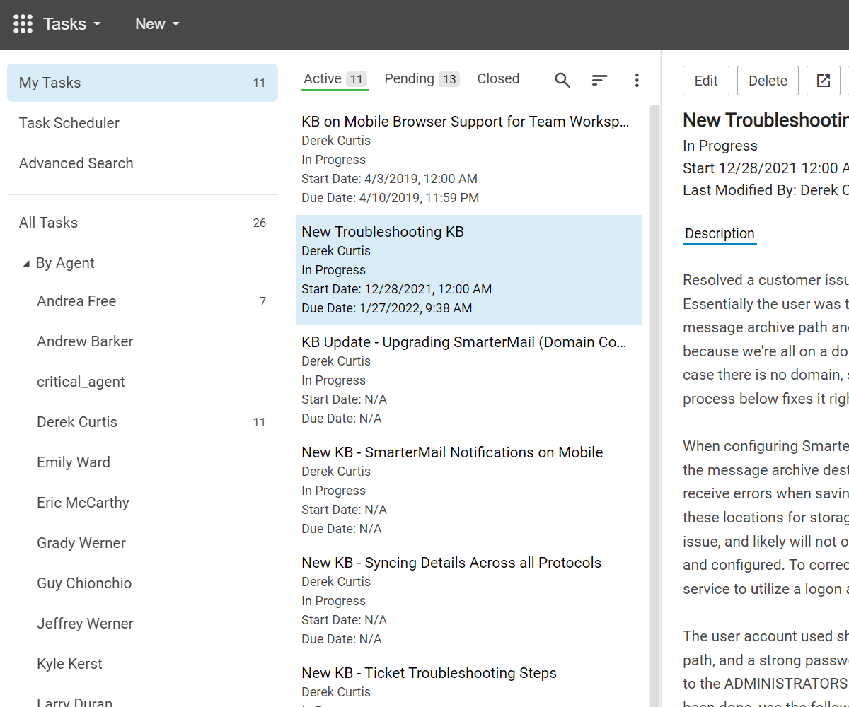 Help Desk Task Management