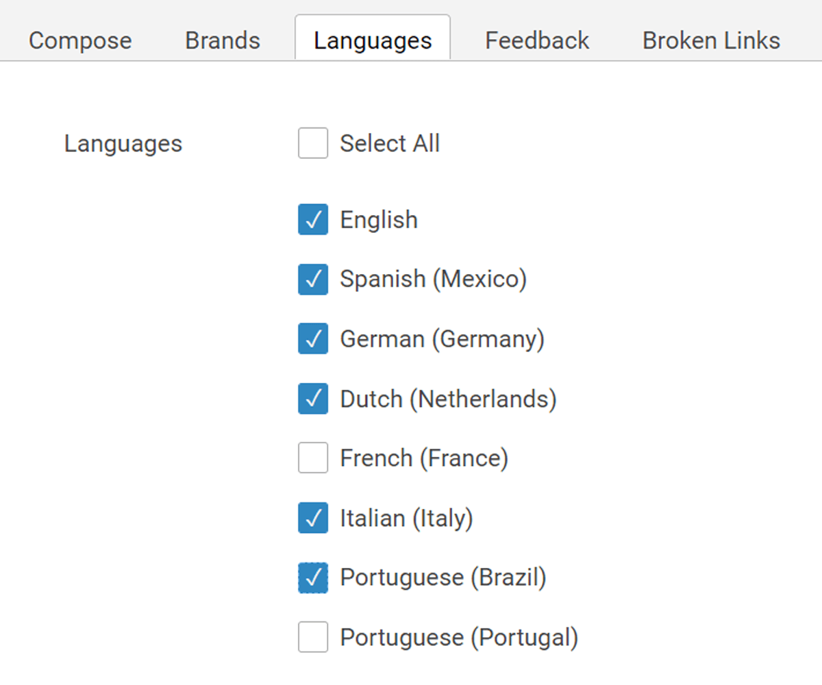 Knowledge Base Article Language Support