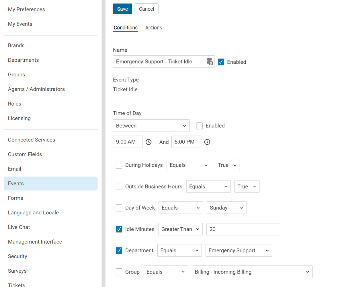 Help Desk Ticket Events System