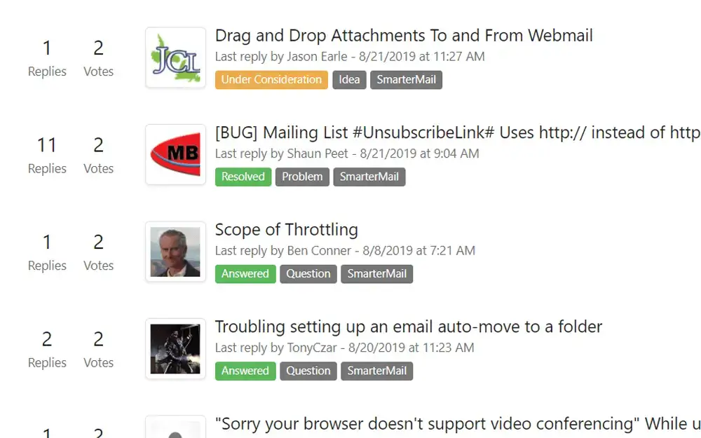 SmarterTools community forum portal for support and collaboration